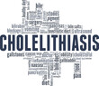 Cholelithiasis vector illustration word cloud isolated on a white background.