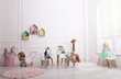 Cute child's playroom with toys and modern furniture. Interior design
