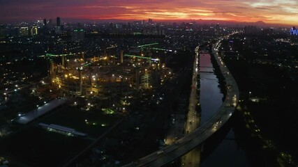 Wall Mural - Beautiful Jakarta International stadium at sunset