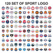 set of sport logo , set of ball tournament vector