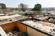 High Angle rooftop view of low income houses in Alexandra township Johannesburg South Africa