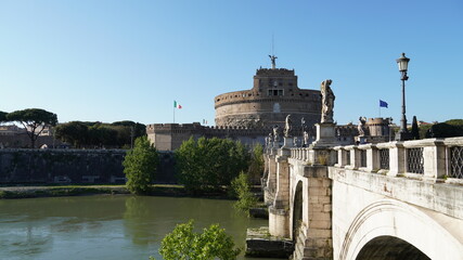 Saint Angel Castle and bridge in Rome