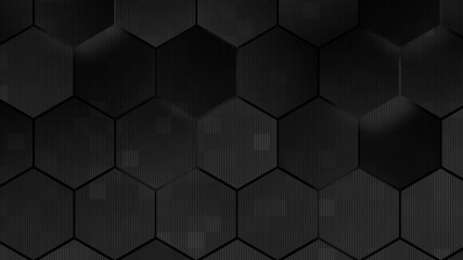 Wall Mural - beautiful dark black hexagon pattern background