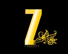 The Initial Letter Z Is In The Form Of A Logo Decorated With A Batik Pattern. Beautiful, Luxurious. Gold Monogram Logo Ornament. Batik Fonts