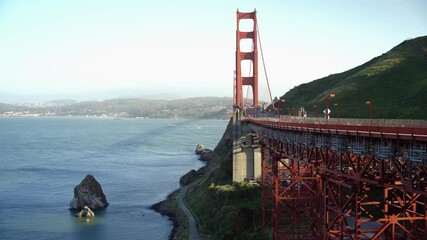 Wall Mural - Panorama view of the Bay Area and the famous Golden Gate Bridge 