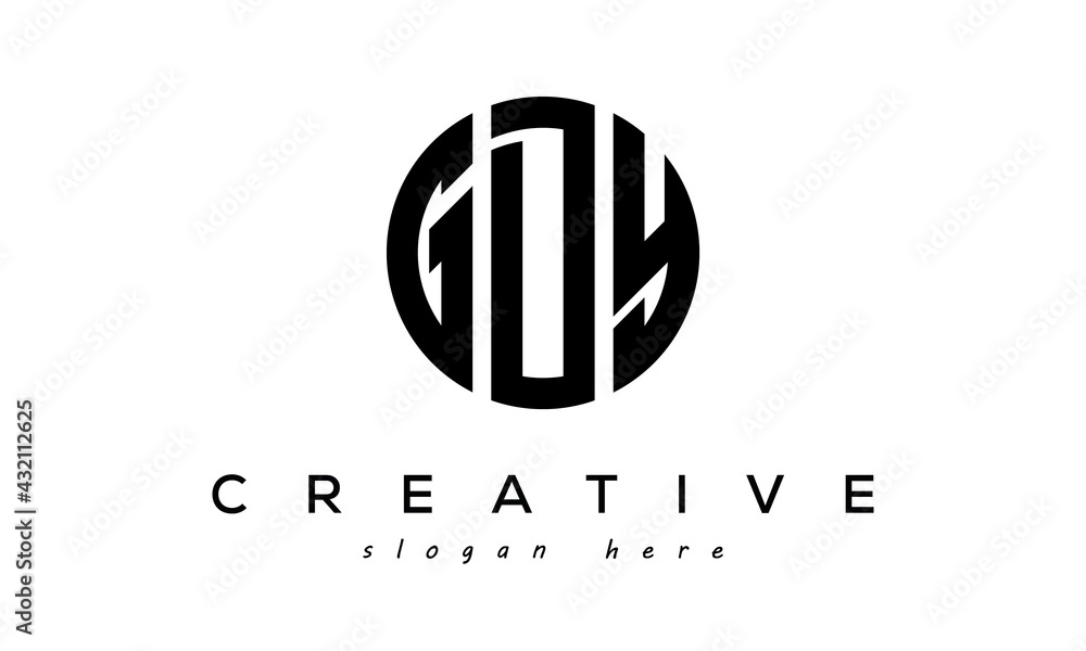 Letter GDY creative circle logo design vector - obrazy, fototapety, plakaty 