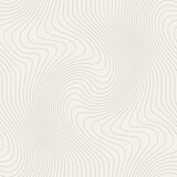 Fototapeta Przestrzenne - Vector seamless pattern. Abstract monochrome linear texture. Creative background with thin wavy stripes. Decorative design with distortion effect. Can be used as swatch for illustrator