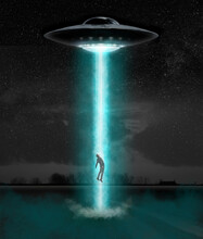 Man Being Abducted By UFO