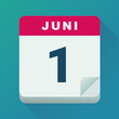© Onidji - Kalender für den Tag des 1. Juni (flaches Design)
