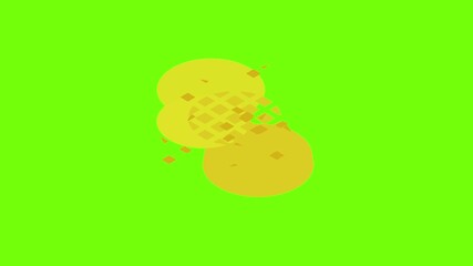 Poster - Wafer icon animation cartoon object on green screen background