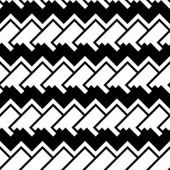 Poster - Rhombuses ornament. Black and white colors. Seamless and same rhombuses.