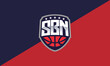 Monogram SBN Basketball Esport logo vector icon illustration