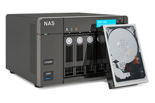 NAS With HDD Hard Disk Devices, 3D Rendering