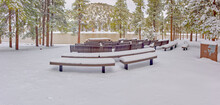 Snow Covered Amphitheater, Kaibab Lake, Kaibab National Forest, Arizona, USA