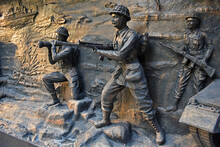 Soldiers War Sculpture Wall Relief At Museum - National War Memorial Southern Command Pune, Maharashtra, India