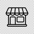 Simple icon of store, small business. Black editable linear symbol on transparent background