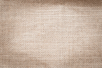 Wall Mural - Jute hessian sackcloth woven burlap texture pattern background in old aged yellow beige cream gold brown color