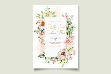 watercolor floral wedding invitation card