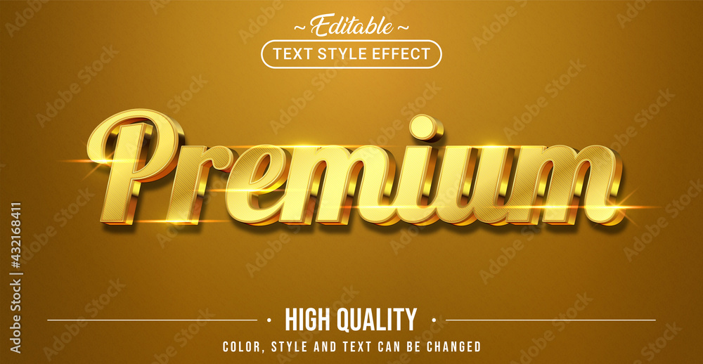 Editable text style effect - Premium Gold text style theme. Stock ...
