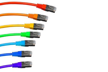 close-up of colored Cable for connecting inverter control panel, VE-Interface MK3-USB and VE.Bus connections with several VE.Bus devices and GX devices, home or business network