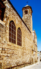 Wall Mural - walls of the Franciscan monastery on Via Dolorosa in the old city of Jerusalem