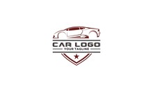 Sports Car Logo With Cool Sports Car Illustration