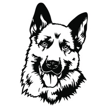 German Shepherd Dog Puppy Portrait Instant Download Includes Cricut, Cameo German Shepherd Silhouette 