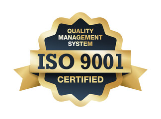 Wall Mural - ISO 9001 standardization golden medal 