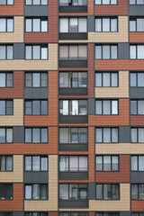 New building facade, house in housing complex Microcity 