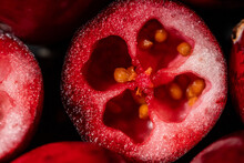 Closeup Of A Sliced Cranberry