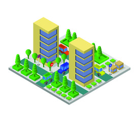 Wall Mural - Isometric city