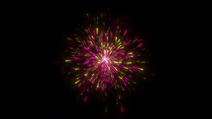 Wall Mural - flowing shiny particles with colorful wavy trails. stream of neon rays. seamless loop