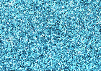 Shiny light blue background. Sparkling glitter digital paper