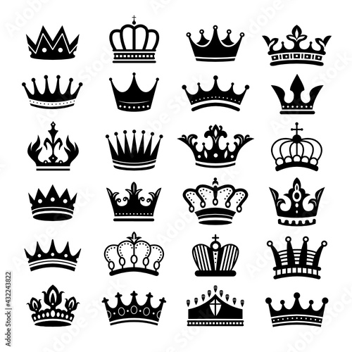 Download Royal Crown Silhouette King Crowns Majestic Coronet And Luxury Tiara Silhouettes Set Premium Vector Svg Stock Vector Adobe Stock
