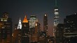 new york city skyline manhattan at night 4k