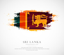 Abstract Watercolor Brush Stroke Flag For Independence Day Of Sri Lanka