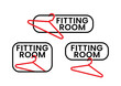 Fitting rooms sign template with unique hanger icon. Vector illustration. EPS 10. Ready to use
