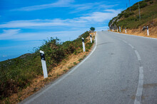 Mountain street leading to the top of Mounta Foia in Portugal, Europe