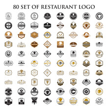 Set Of Restaurant Logo , Set Of Food Vector