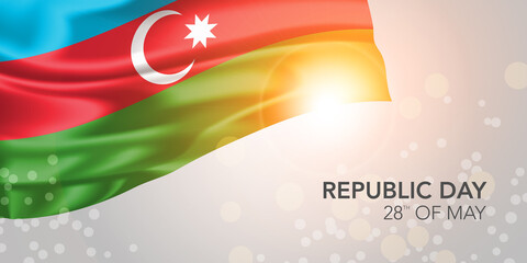 Azerbaijan happy republic day vector banner, greeting card