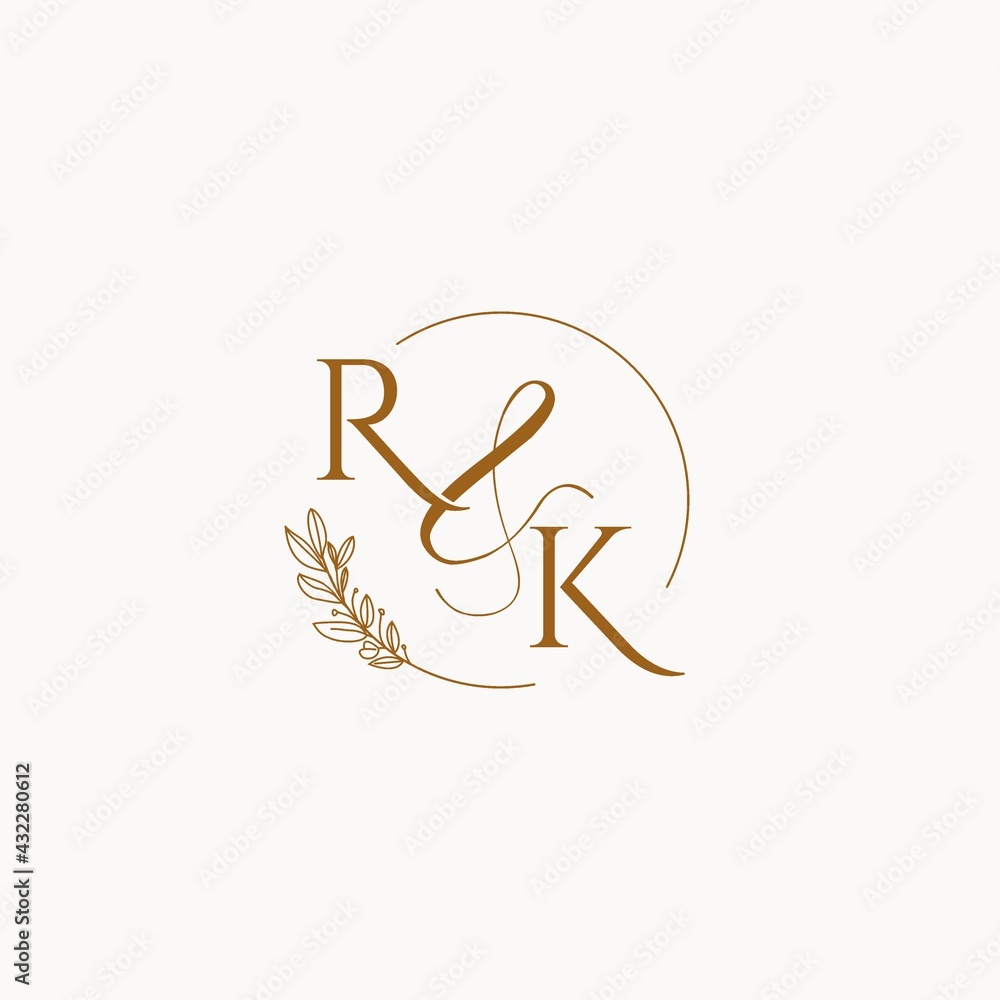RK initial wedding monogram logo Stock Vector | Adobe Stock
