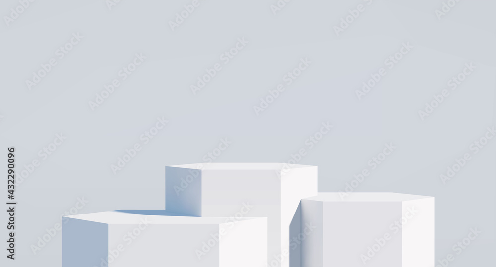 3D realistic podium for your product showcase. Blank Vector 3d illustration.  - obrazy, fototapety, plakaty 
