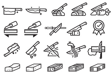 Good knife properties icon. Maintenance of kitchen equipment.