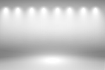Wall Mural - Grey gradient background. Abstract illustration background texture of beauty dark and light clear grey, gradient flat wall and floor in empty spacious room.