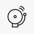 © Azar - School bell icon in line design style. Ringing wall bell symbol.