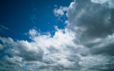 Poster - Panorama of cloudy day sky, natural background