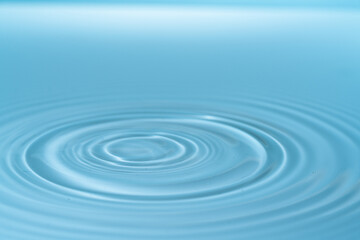 Wall Mural - drop of water drop to the surface. waves on the surface of the water from a collision