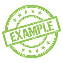 example text written on green vintage stamp.