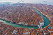 Venice, Rialto Bridge and Grand canal  from the sky