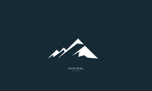A Line Art Icon Logo Of A Mountain